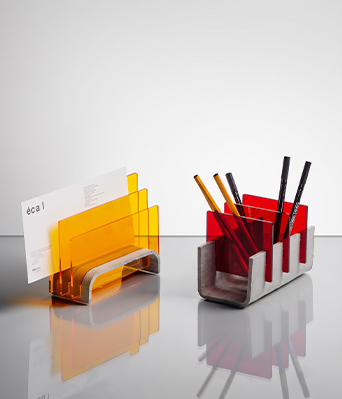 Plexiglass Maroc coloré utilisé pour des accessoires décoratifs et objets design